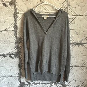 Gray Hooded modal wool blend Sweater